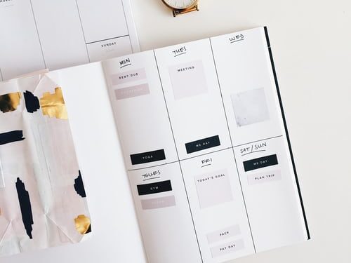 A weekly planner to describe how planning your goals can lead to a successful blog.