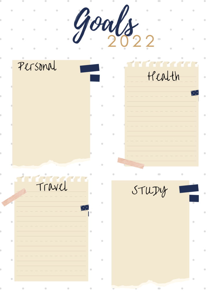 new year goals, bullet journal spreads