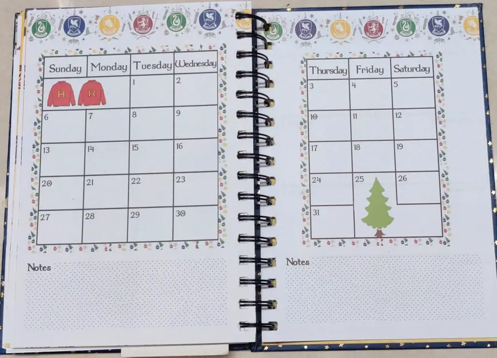 bullet journal monthly spread