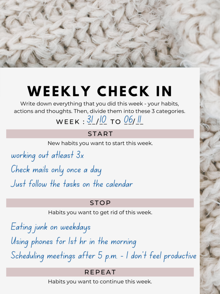 weekly check in, mindfulness journal prompts pdf